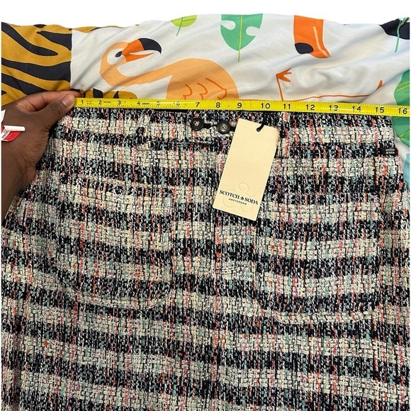 NWT Scotch & Soda SPECIAL TWEED MINI Short Multi color Side Zip Pockets SKIRT M - Picture 3 of 10